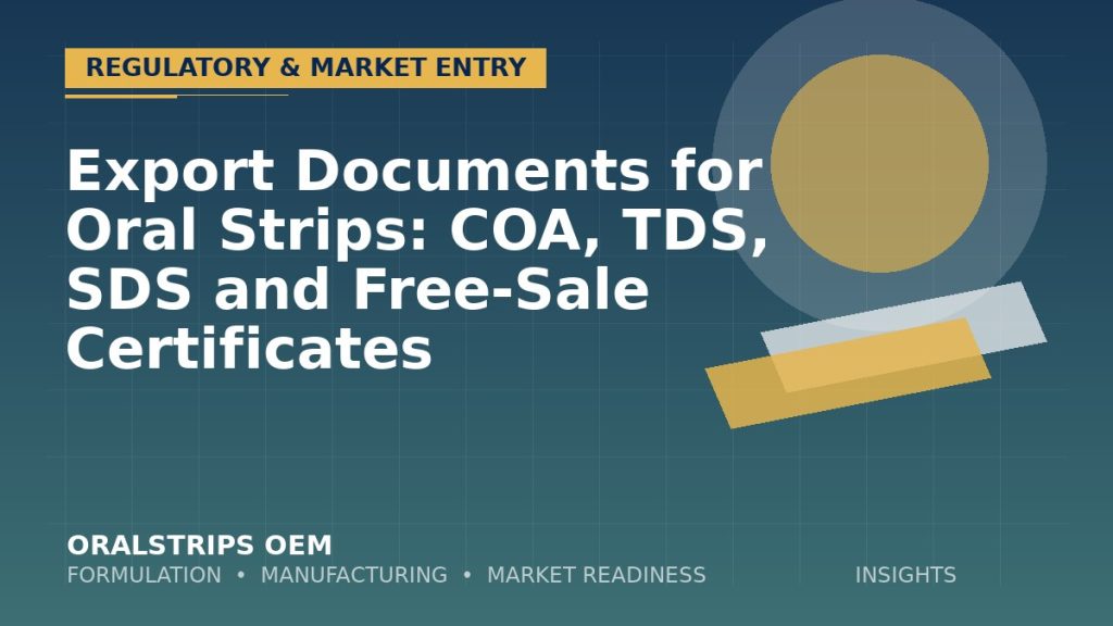Export Documents for Oral Strips: COA, TDS, SDS and Free-Sale Certificates — OralStrips OEM technical insight