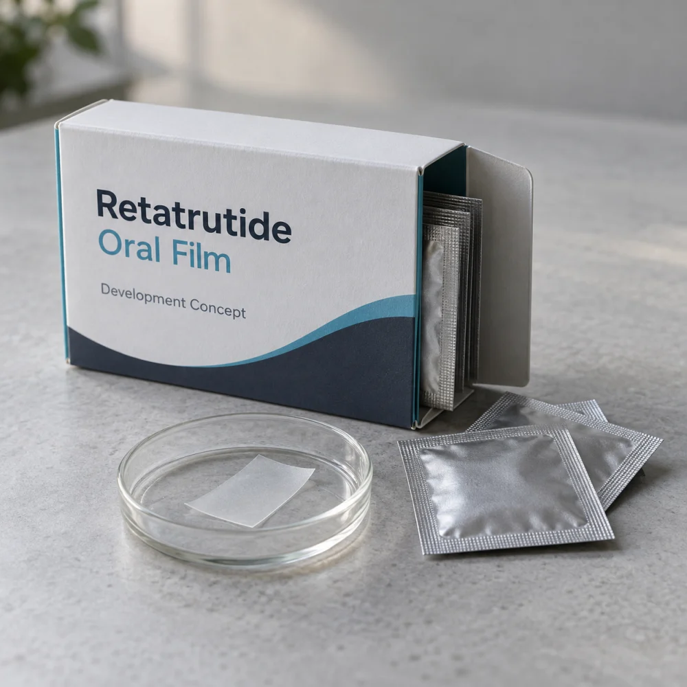 Retatrutide oral-film packaging development concept