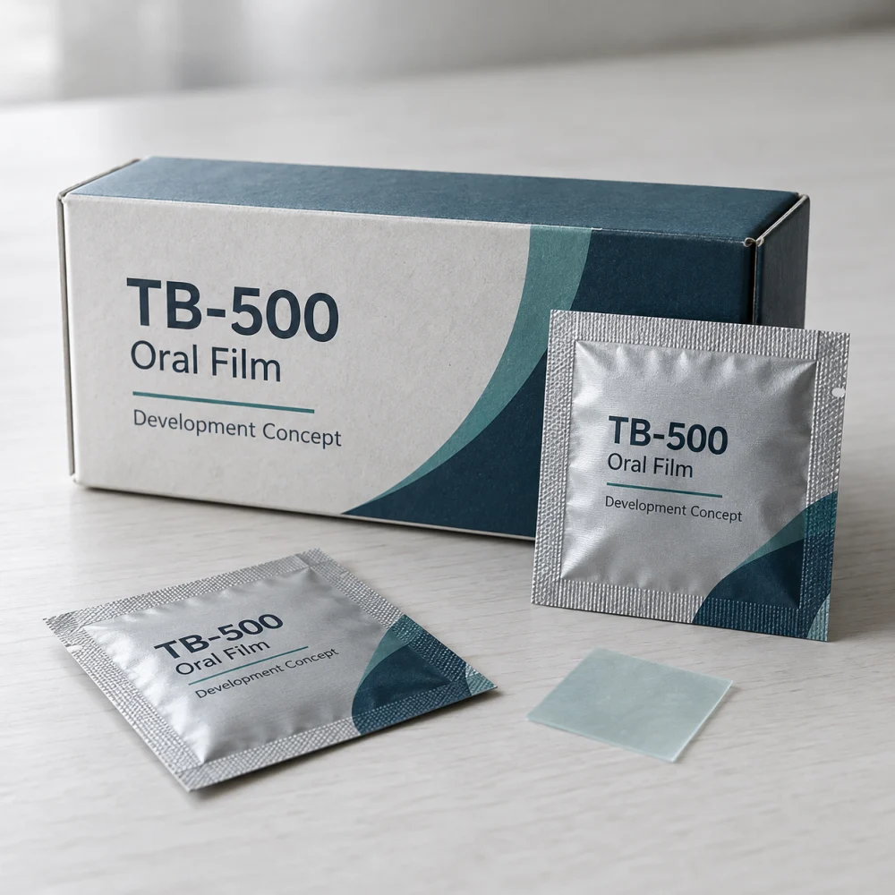 TB-500 oral-film packaging development concept
