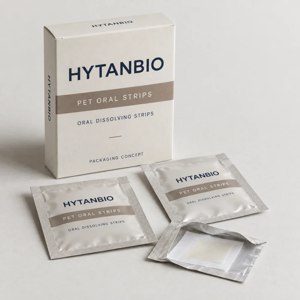 AI-generated HYTANBIO Pet oral strips oral strip packaging concept